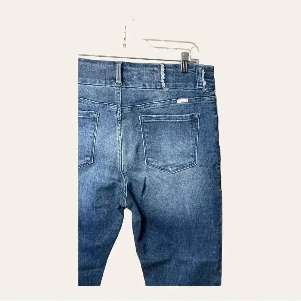 1269. KANCAN HIGH WAISTED SUPER SKINNY DENIM JEANS SIZE 15/31 FACTORY DISTRESSED